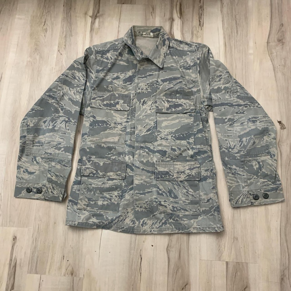 US Army Khaki Green Blue Camo Jacket Relaxed Fit Medium